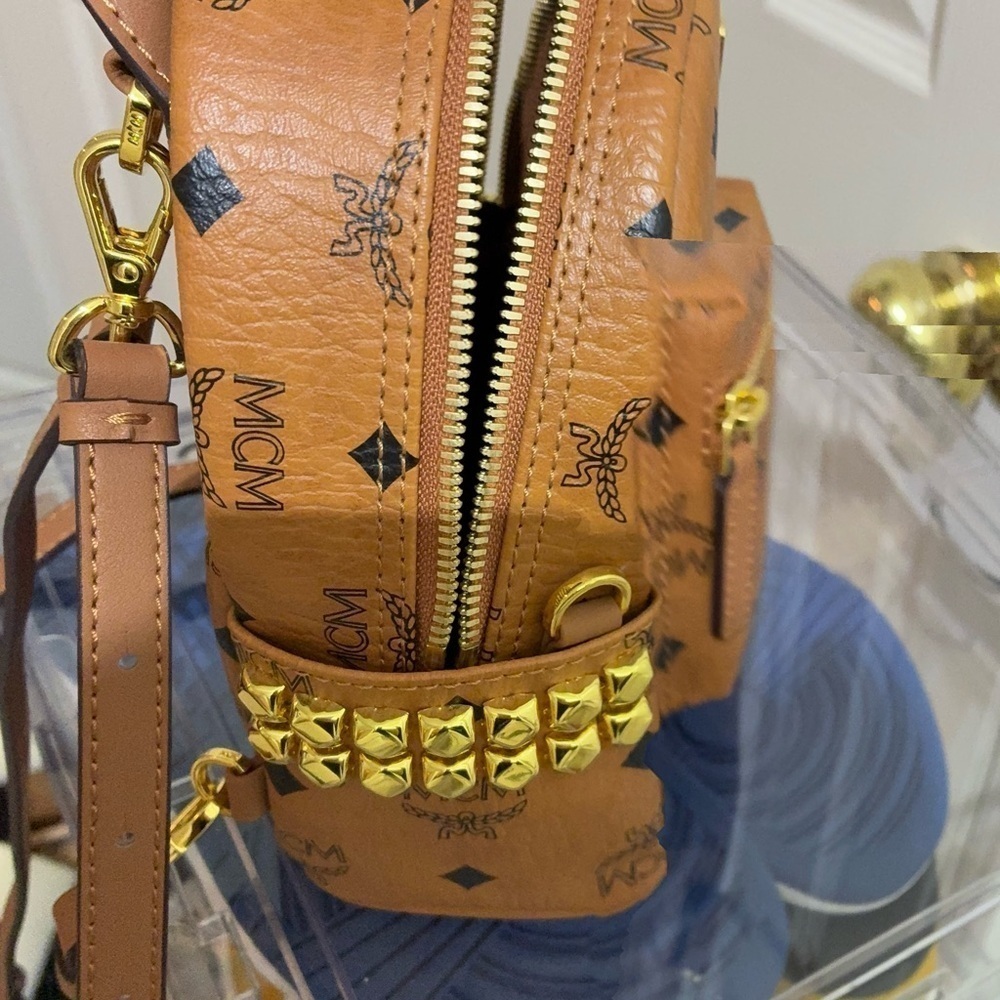 MCM Cognac Backpack with Black Accents - Picture 4 of 6